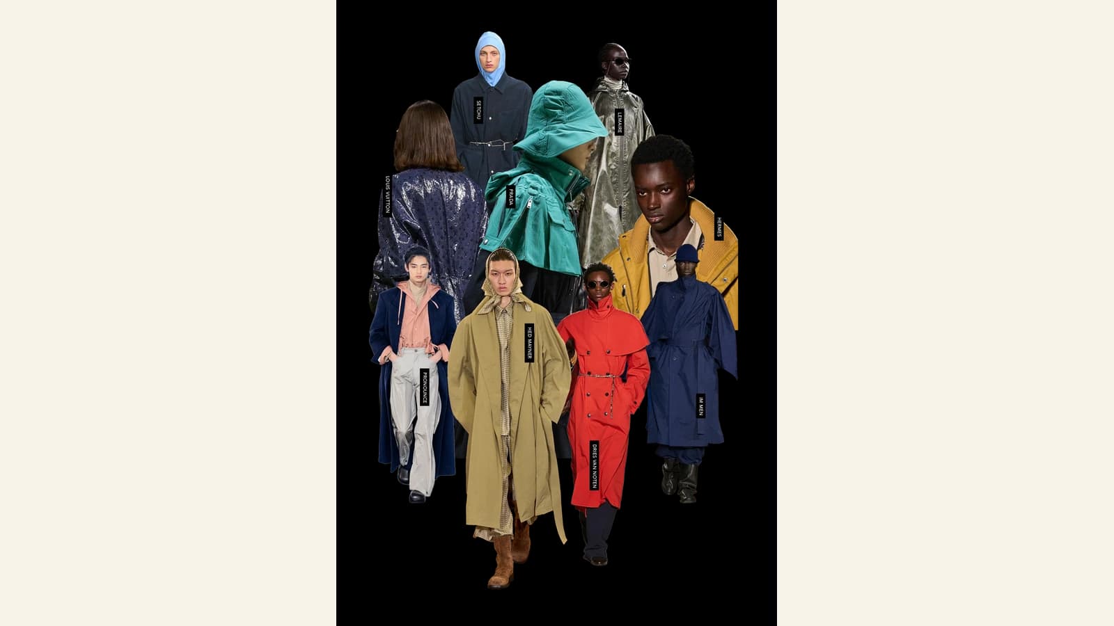 Reference image for Modern Utility and "The Weatherman" Outerwear.