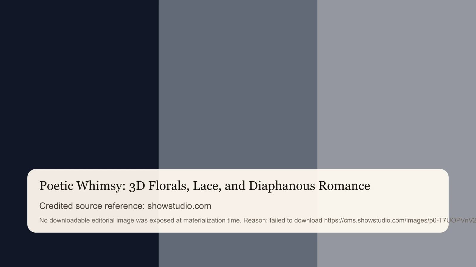 Runway reference image for Poetic Whimsy: 3D Florals, Lace, and Diaphanous Romance.