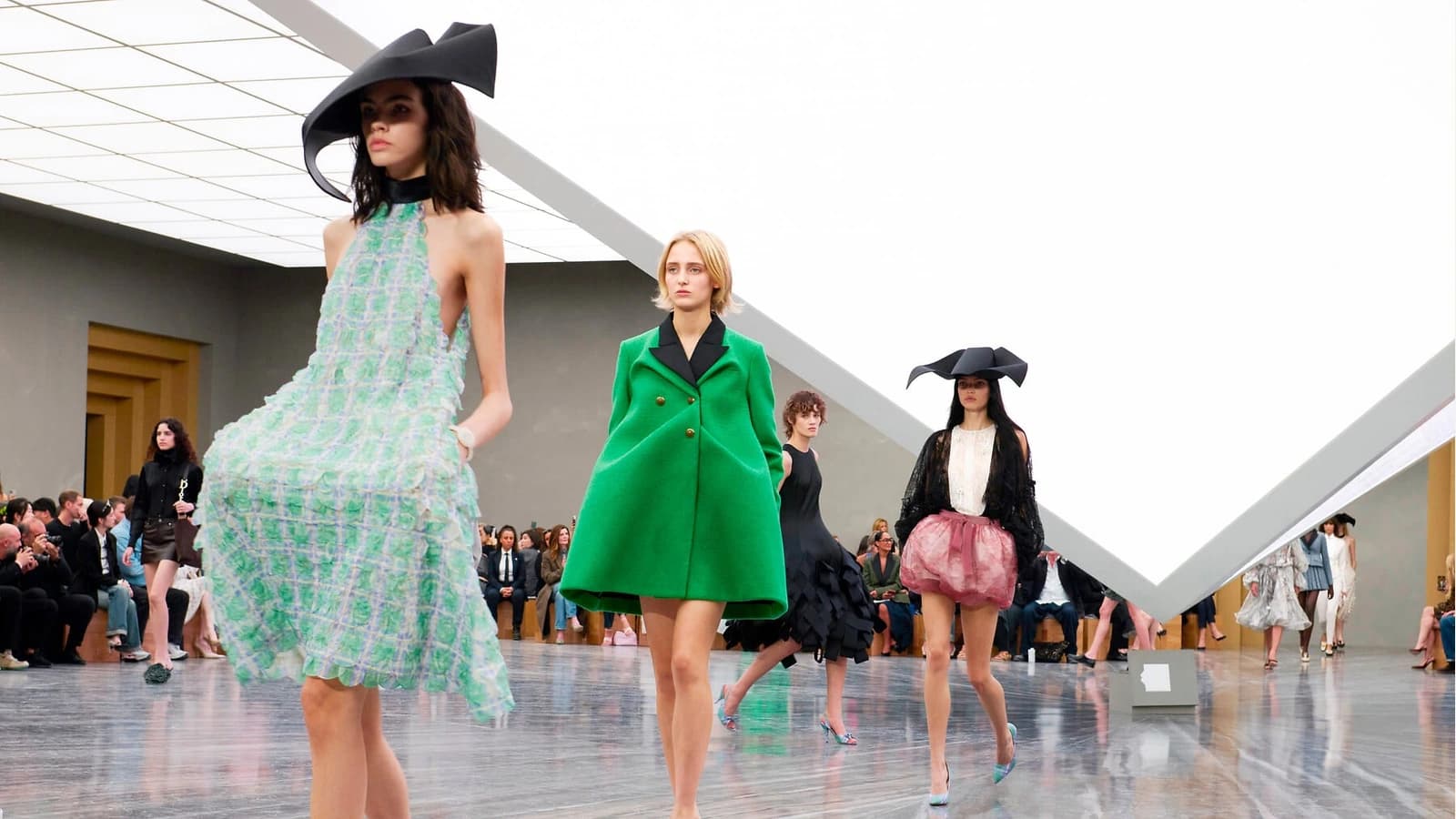 Runway reference image for Refined Utility and the Technical Rainproof Aesthetic.