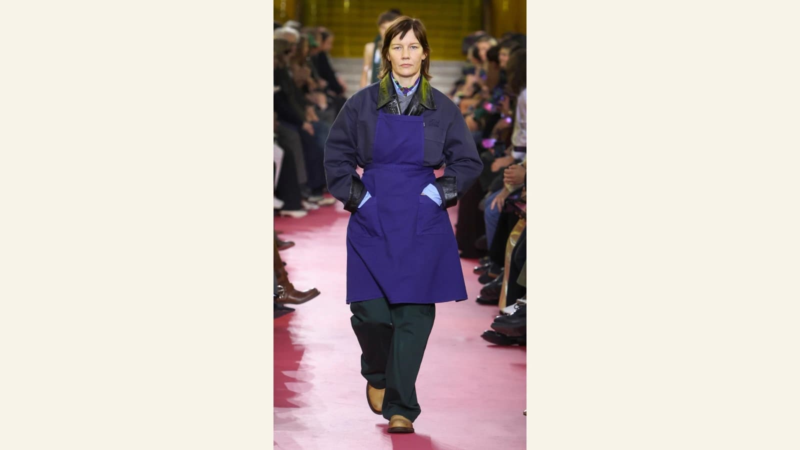 Runway reference image for Satirical Workwear: The Apron and the "Trad Wife 2.0" Phenomenon.