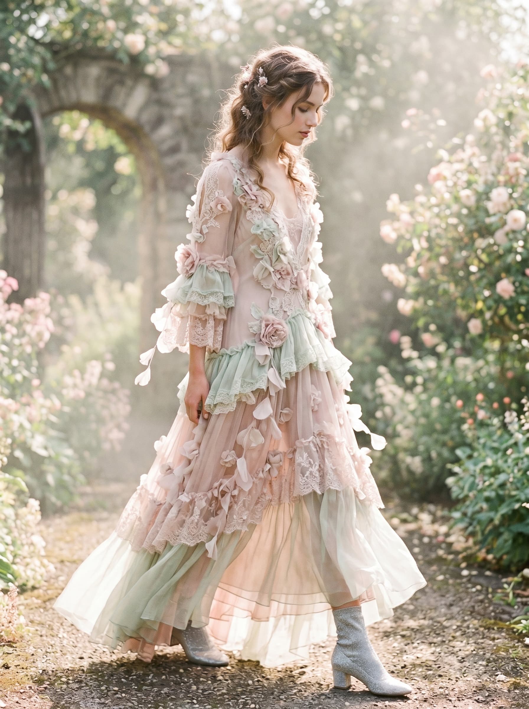 2026 womenswear visual forecast showing diaphanous romantic lace and florals.