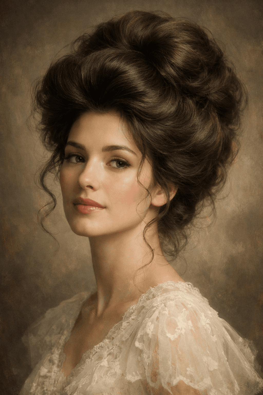 The Gibson Girl (Pompadour/Bouffant Updo) hairstyle illustration