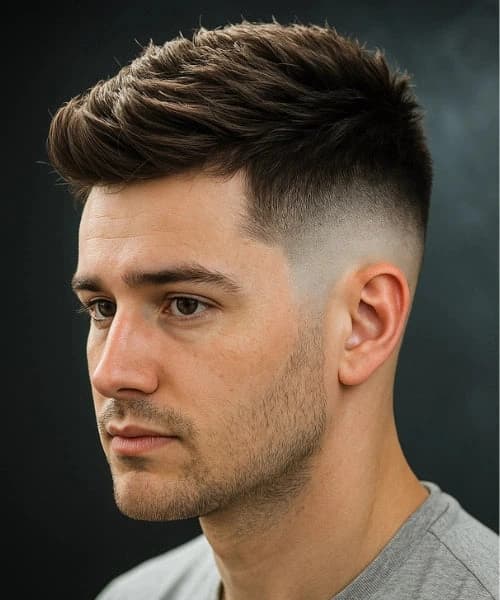 Secondary reference image for The Textured Quiff with Mid Fade.